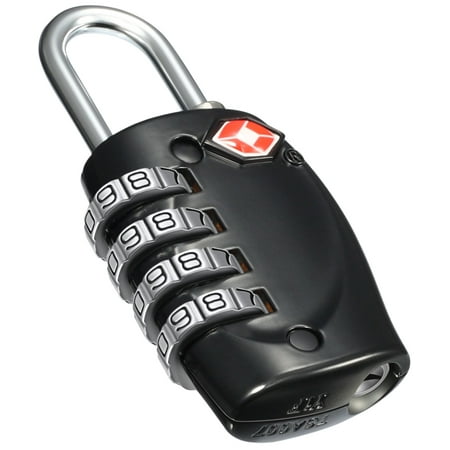 Black Fosmon 4 Digit TSA Approved Luggage locks for Suitcases and Baggage 1,2,3,4 Pack